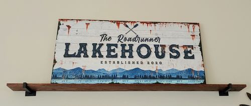 Customer photo review of Family Lake House Vintage Sign