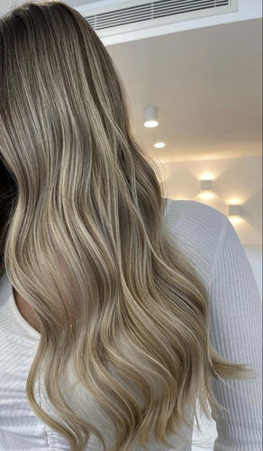 Customer photo review of Full Shine Clip in Extensions 100% Remy Human Hair 7 Pieces Highlights (#P8/60)