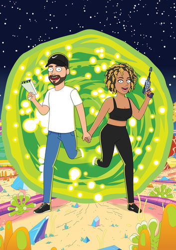 Customer photo review of 'Rick and Morty' Custom Portrait
