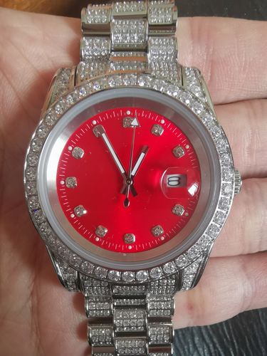Customer photo review of THE ICE CUBE - Iced Out Presidential Watch in White Gold