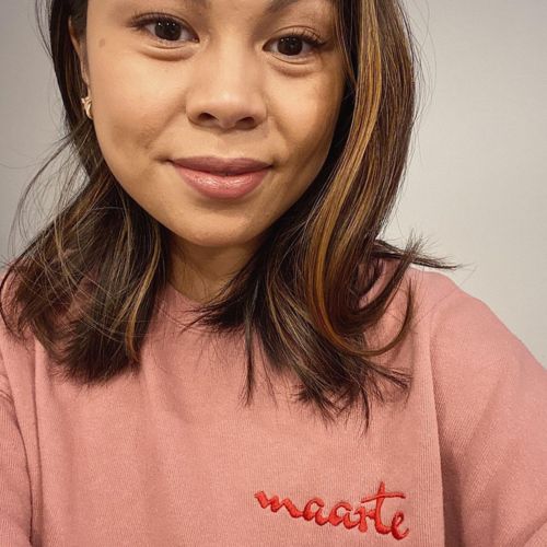 Customer photo review of Maarte Embroidered Crop Sweatshirt