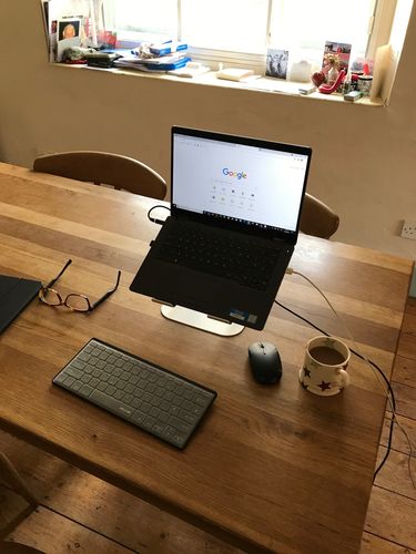 Customer photo review of Laptop Stand | Home Office Edition