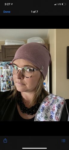 Customer photo review of The Monashee Twist - multi wear beanie