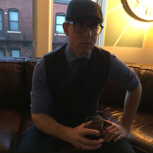 Customer photo review of Blue Herringbone Tweed 3 Piece Suit