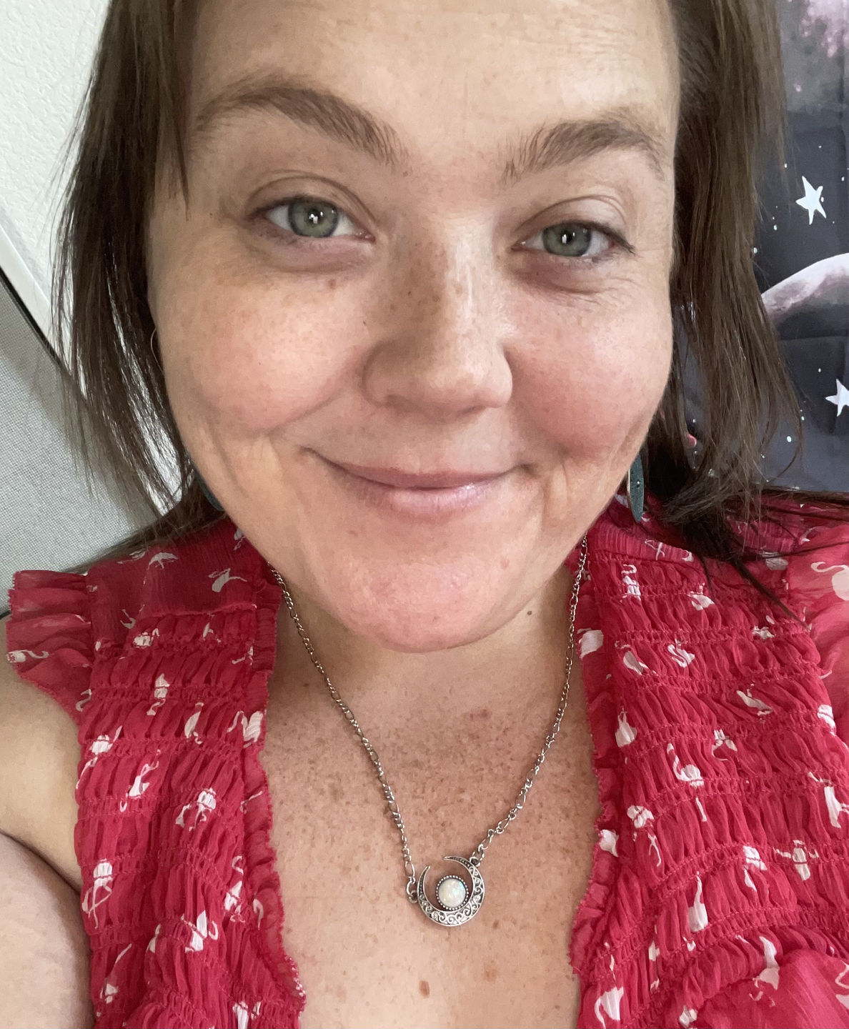 Customer photo review of Triple Moon Goddess Triquetra Necklace