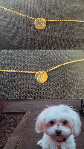 Customer photo review of Gold Dipped Lineart Love Halskette