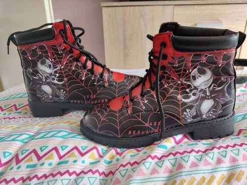 Customer photo review of Jack Skellington Leather Boots