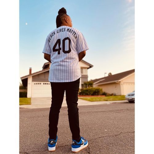 Customer photo review of Custom White Navy-Orange Authentic Baseball Jersey