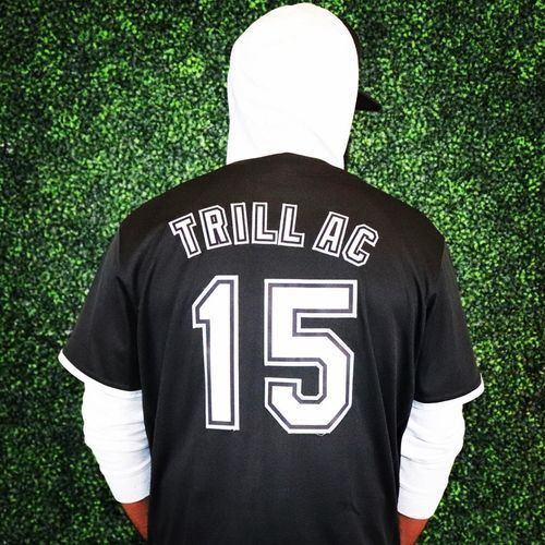 Customer photo review of Custom White Black-Powder Blue Authentic Baseball Jersey