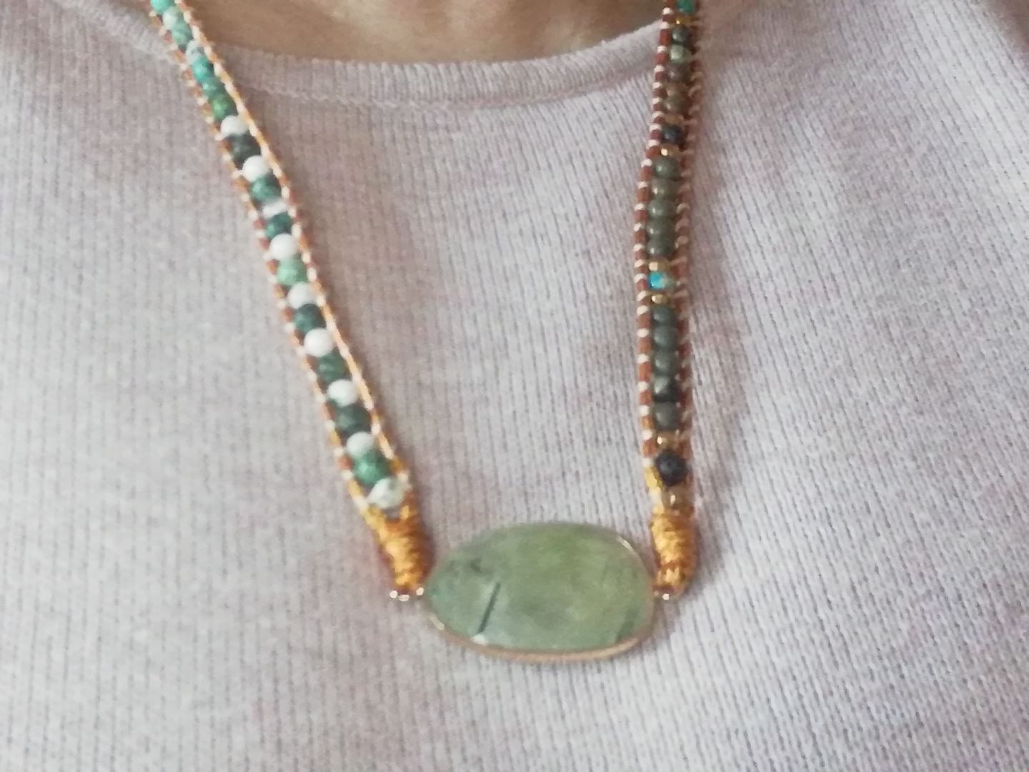 Customer photo review of Beruhigendes Türkisfarbenes Wickelarmband | Boho | 100% Handgemacht