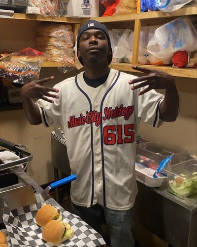 Customer photo review of Custom White Navy Strip Navy-Gold Authentic Baseball Jersey