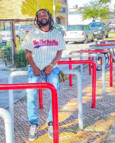 Customer photo review of Custom White Black-Powder Blue Authentic Baseball Jersey