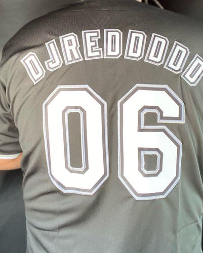 Customer photo review of Custom Red Navy-White Baseball Jersey