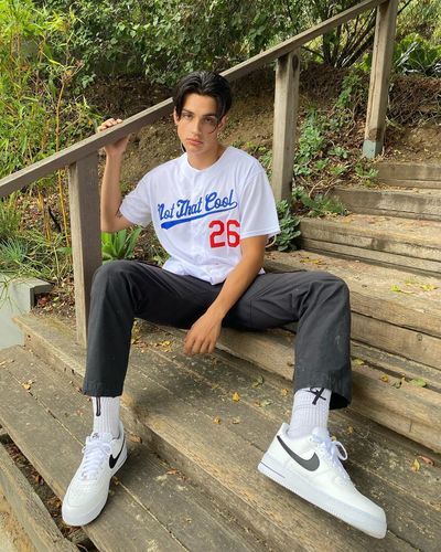 Customer photo review of Custom White Navy Strip Navy Baseball Jersey