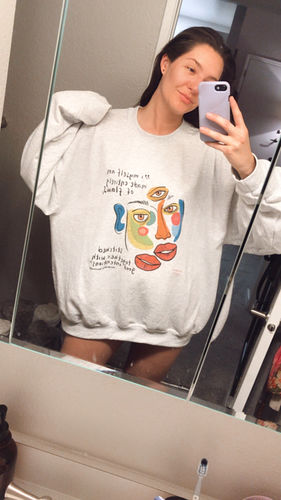 Customer photo review of I Myself Am Entirely Made of Flaws -- Sweatshirt