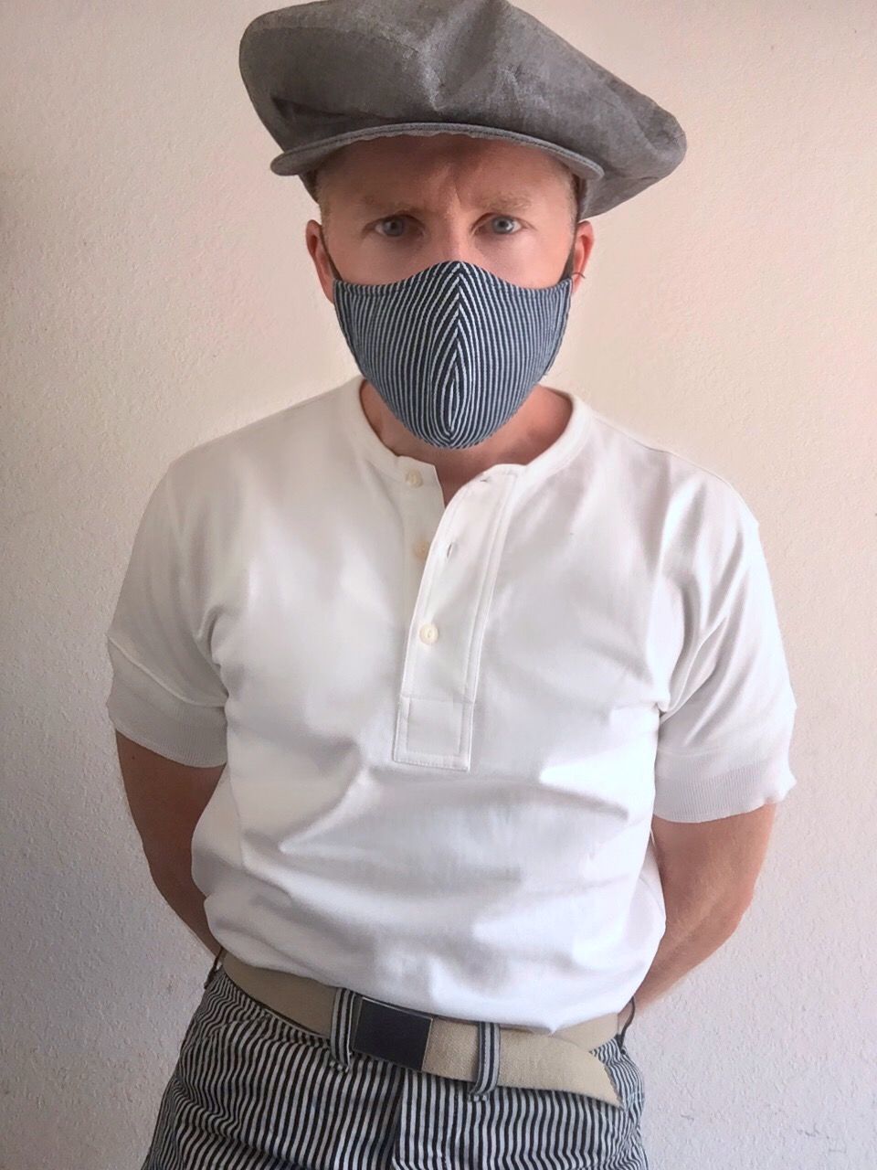 Customer photo review of Vintage Short Sleeve Henley T-Shirt - White