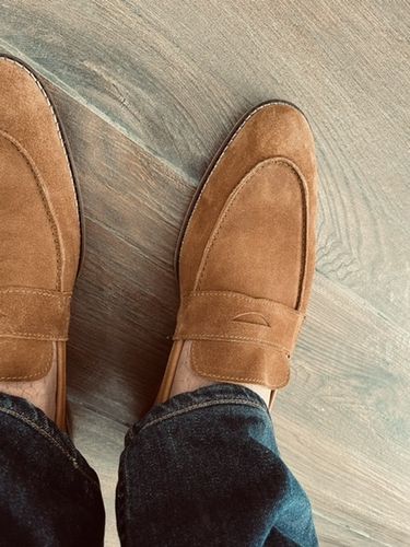 Customer photo review of Camel Penny Loafers - Ultra-Flex