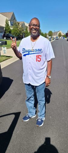 Customer photo review of Custom White White-Royal Authentic Baseball Jersey