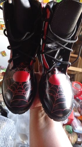 Customer photo review of Jack Skellington Leather Boots