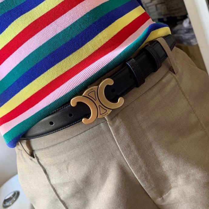 Customer photo review of 【セリーヌ】入手困難★トリオンフ ベルト ナチュラルカーフスキン