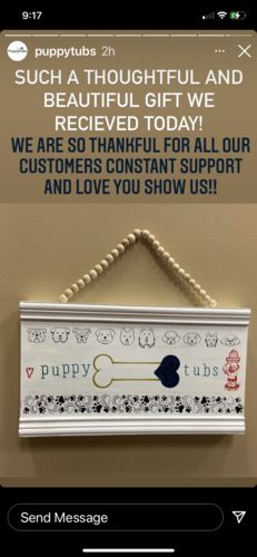Customer photo review of The Dog Likes Me Best - Mesh Stencil - 12x18