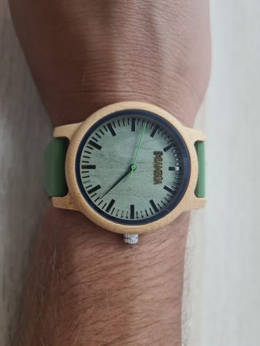 Customer photo review of Olive Green Silicone Strap Watch