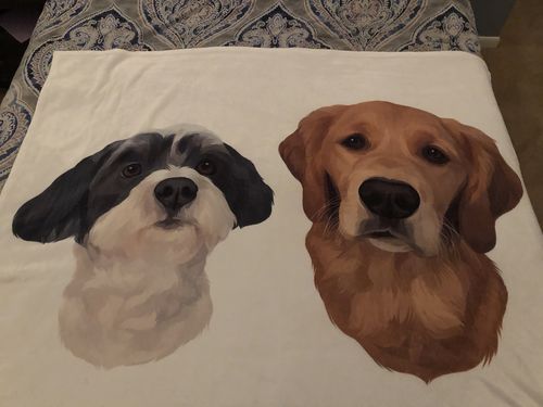 Customer photo review of Custom Pet Print Fleece Blanket