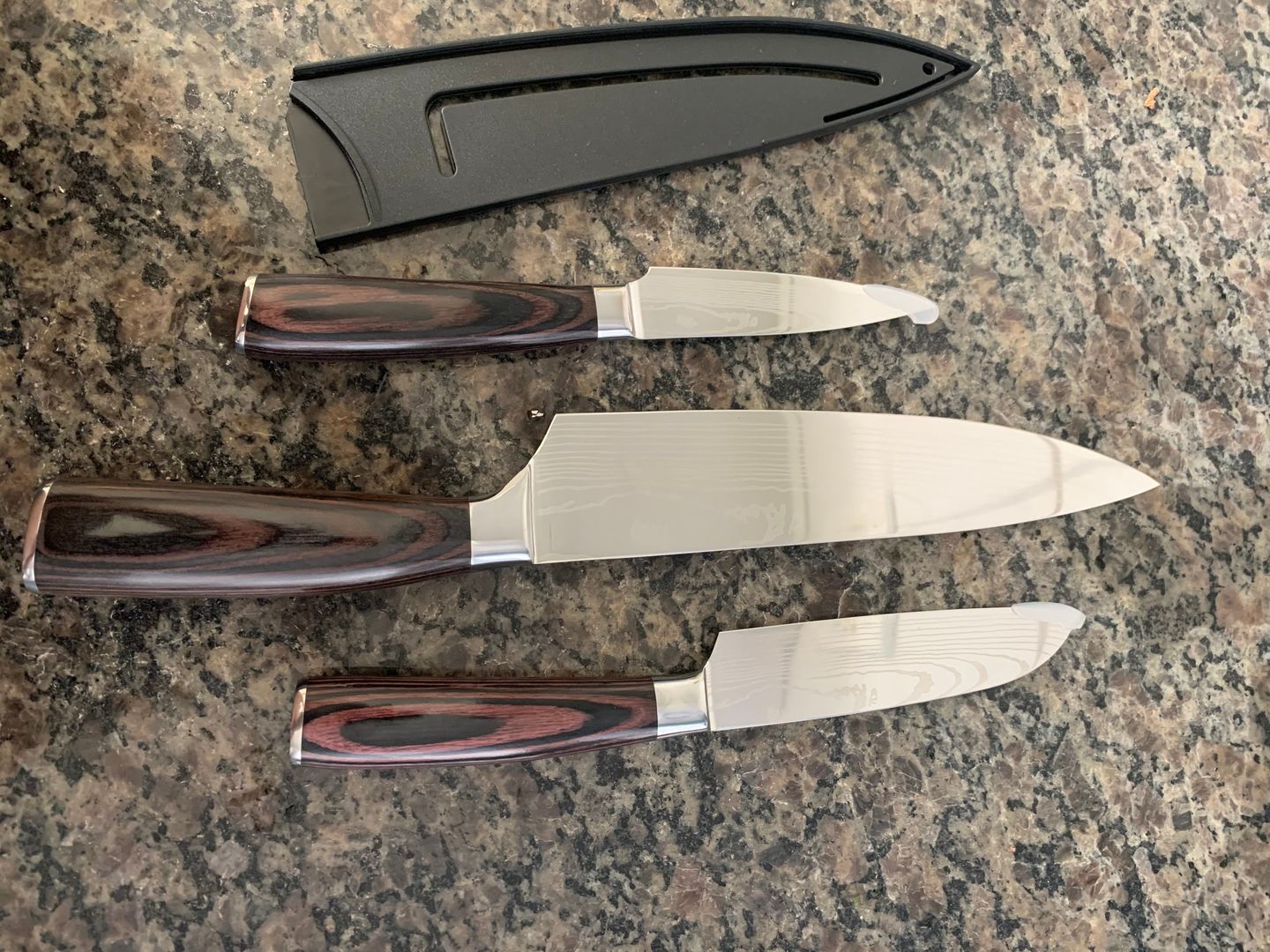 Customer photo review of Imperial Collection — Japanese High-Carbon Steel Knife Set with Damascus Pattern