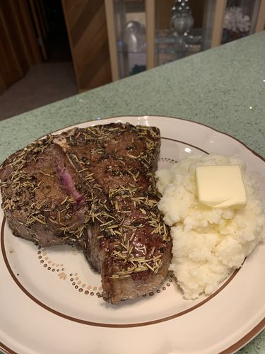 Customer photo review of Porterhouse Steak, 24oz, Dry Aged