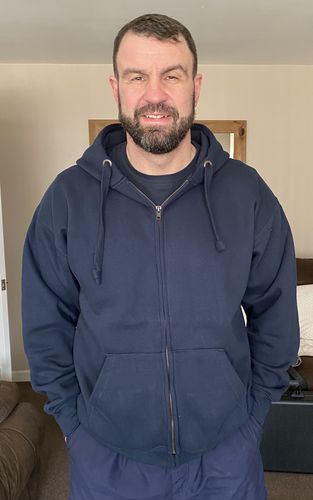 Customer photo review of Mens Zip Up Premium Hoodie - Navy