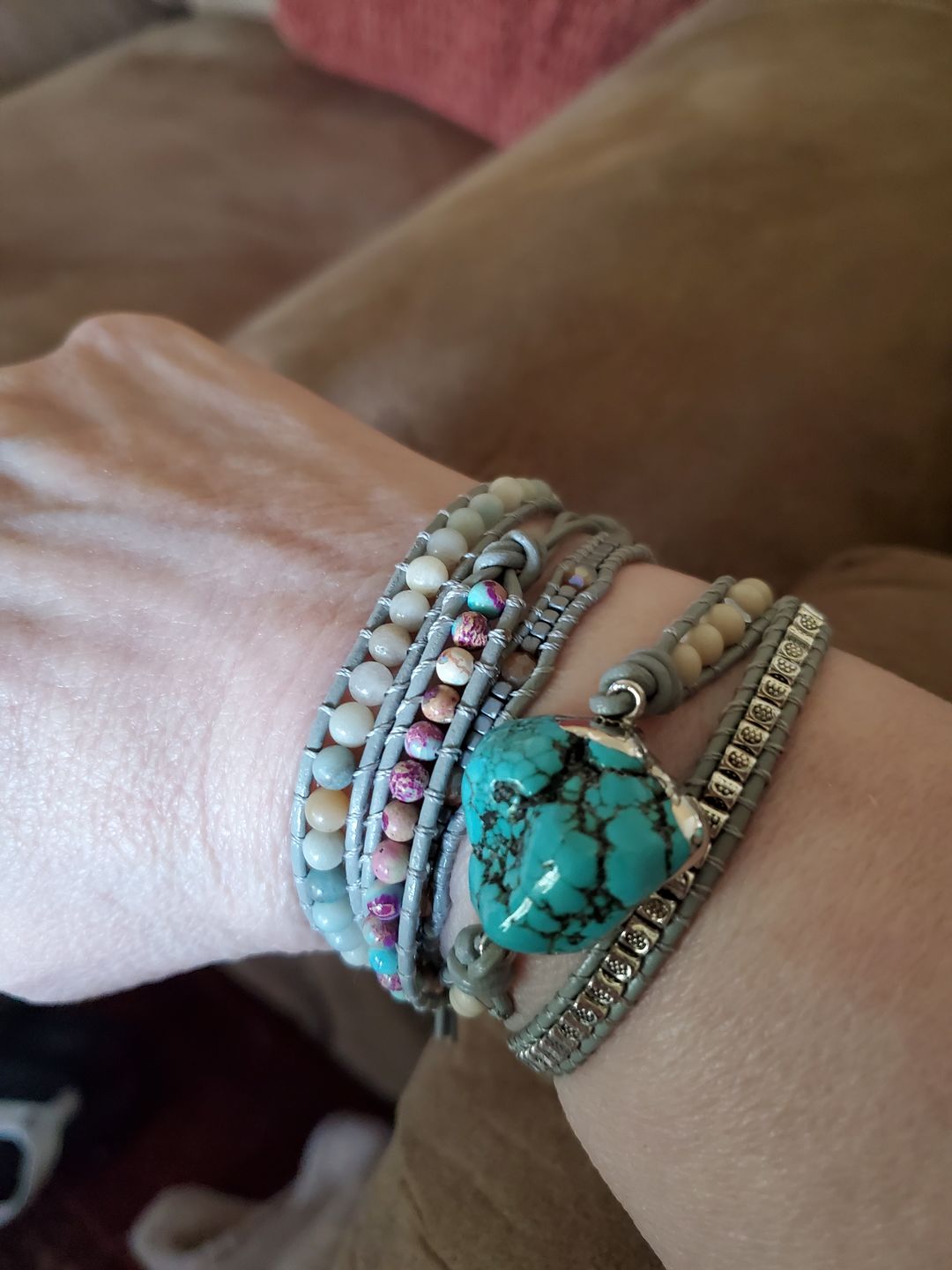 Customer photo review of The Turquoise Protection Wrap Bracelet