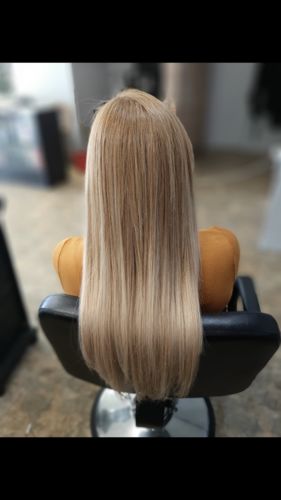Customer photo review of Up to 70% Off Full Shine Tape in Hair Extensions 100% Remy Human Hair 20 Pieces 50 Grams (#16P22)(Only for US Address)