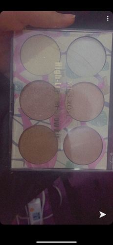Customer photo review of MISS ROSE 6 Color Highlighter Palette