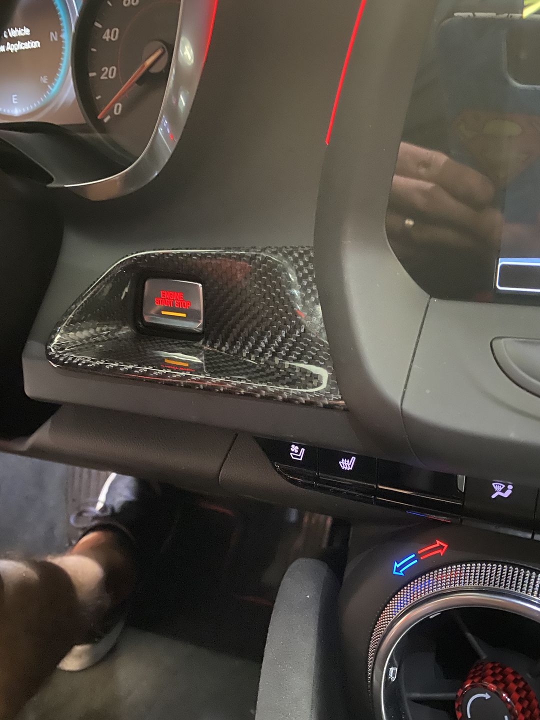 Customer photo review of Start/Stop Button Surround Trim Cover for 2016-2021 6th Gen Chevy Camaro