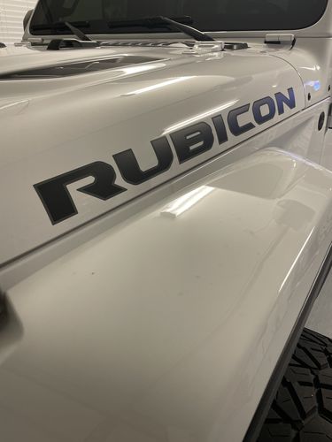 Customer photo review of Rubicon hood decal set fits 2019-2020 Jeep Wrangler
