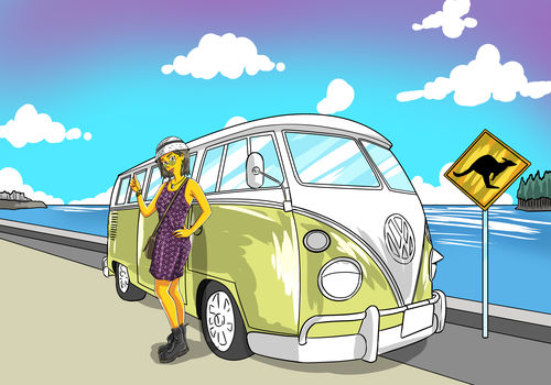 Customer photo review of Caricature cartoon dessinée à la main: en mode jaune