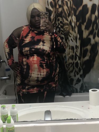 Customer photo review of Fashion Sexy Print Draw String Strap Design O Neck Printed Dress