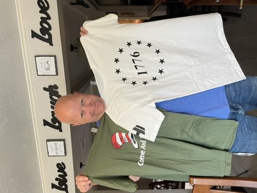 Customer photo review of Deal of the Day - White 1776 Stars Short Sleeve (Unisex)