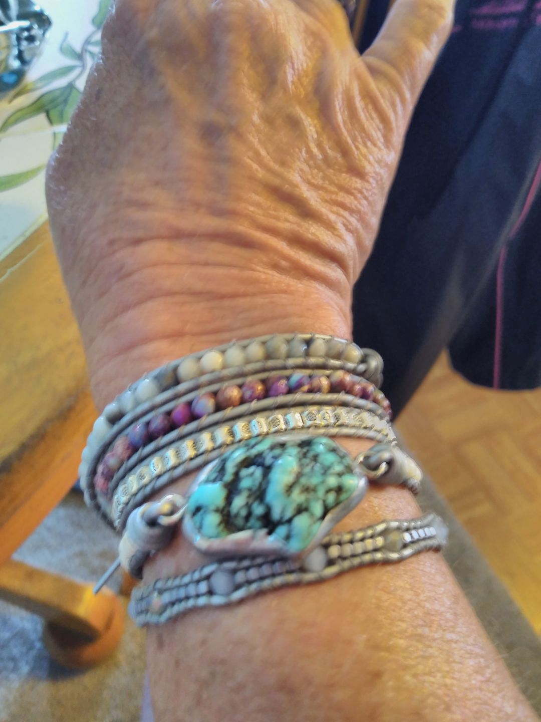 Customer photo review of The Turquoise Protection Wrap Bracelet
