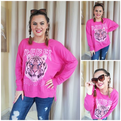 Customer photo review of Abbi Cerise Tiger Sweatshirt