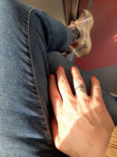 Customer photo review of „AURORA BOREALIS“ RING AUS LABRADORIT
