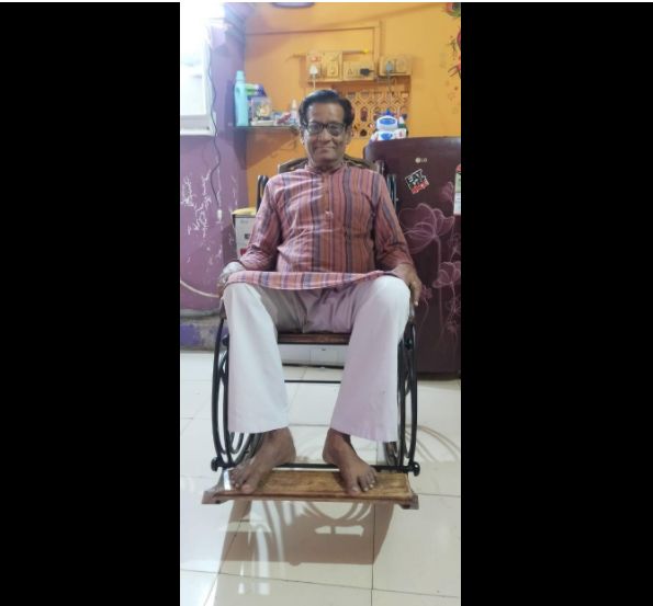 Customer photo review of Wooden & Iron Rocking Chair Wooden Chair Swing Chair