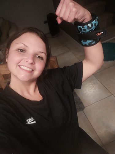 Customer photo review of Muñequeras con Peso Print Turquesa