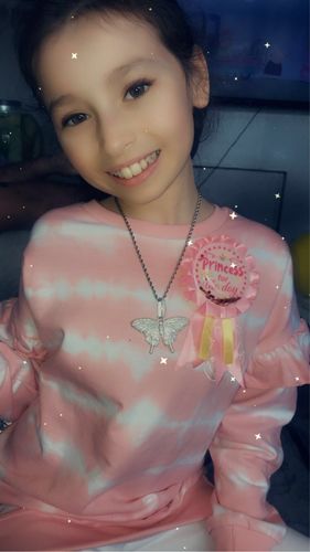 Customer photo review of Monarch Butterfly Necklace