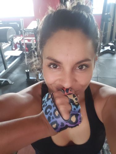 Customer photo review of Guantes Pesas GRAB Print Happy