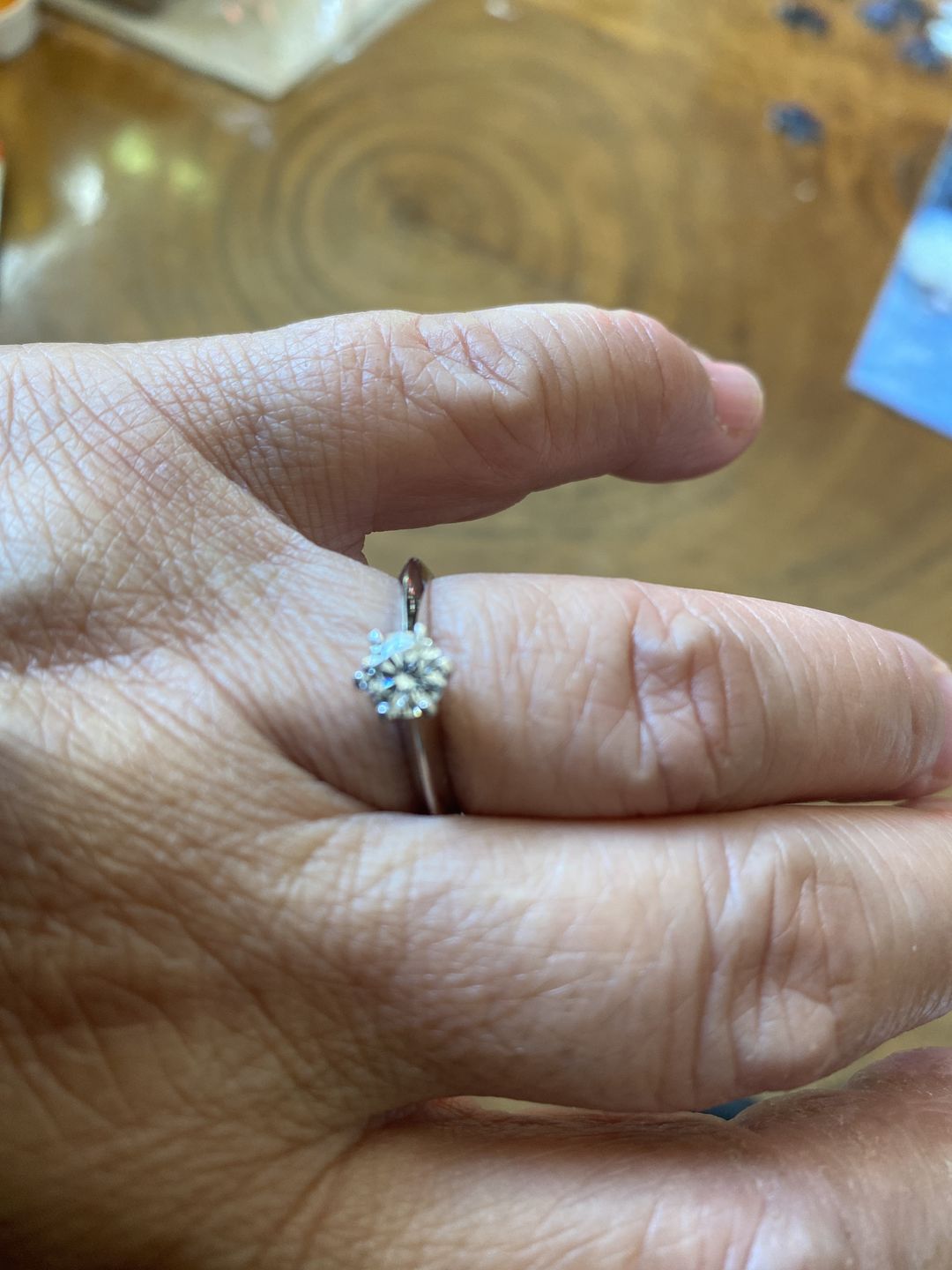 Customer photo review of Six Prong Solitaire CVD Diamond Ring