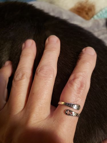 Customer photo review of 925 Sterling Sliver Blessed Cross Ring - One Size Fits All
