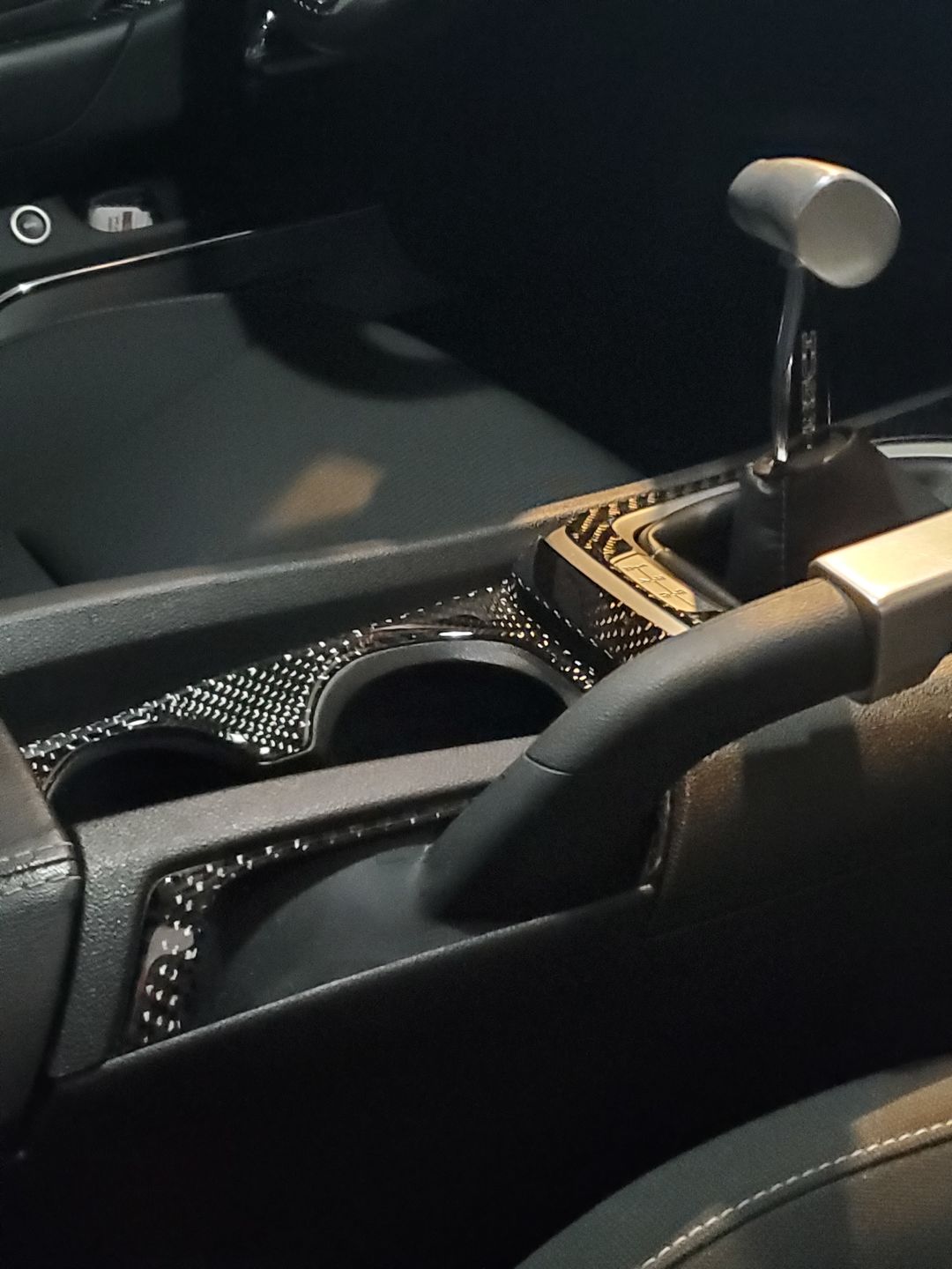 Customer photo review of Carbon Fiber Cup Holder Panel Overlay for Chevrolet Camaro 2010-2015