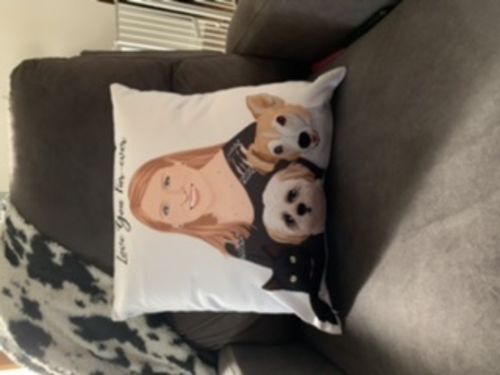 Customer photo review of Custom Family Pillow