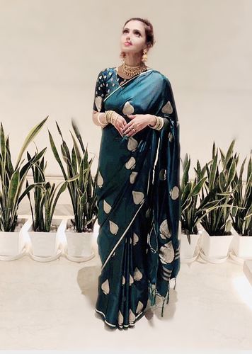 Customer photo review of Limited time offer "Extra 10% off" : Jade Green Woven Spade Saree